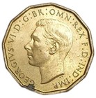 1944 Great Britain Three Pence 3p Threepence 3 Unc Details Coin Km 849 Wwii Era