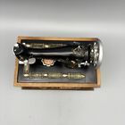 Singer Sewing Machine Replica Mini Wooden Storage Box With Thread Vintage