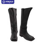 Men s Cavalry Long Boots - Black And Dark Brown Leather Civil War Style