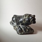 Old Inuit Eskimo Carved Figure Black And Green Vintage Stone Carving