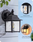 Edishine 2-pack Dusk To Dawn Exterior Wall Light Ripple Glass Waterproof Black