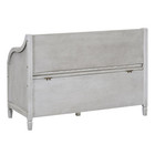 Rustic Solid Wood Entryway Bench With Storage Gray Wash Beige Finish