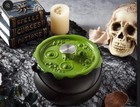       Smith And Clark Cast Iron Cauldron Pot With Green Bubbling Lid 4qt