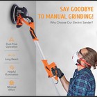 Extendable 850w Drywall Sander Wall Grinding 12 Sanding Disks Dual Led Stripe Os