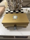 Vintage Style Gold Jewelry Box Baroque Cameo Baroque Mirror   Velvet Victorian