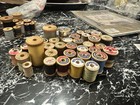 Vintage Wooden Thread Spools Lot Of 35  Coats   Clark Belding Corticelli Craft