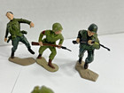 Vintage Lot Of 7 Custom Painted - Usa Ww2 Soldiers - Marx Army Men