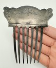 Antique Sterling Silver Hair Comb Ornate Engraved Victorian edwardian 