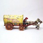 1950s Pioneer Spirit Chuck Wagon   Horses Japan Litho Tin Friction Toy Vintage
