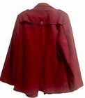 Alpine Swiss Women s Pea Coat L Burgandy Double Breasted Wool Blend Timeless