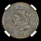 1839 Coronet Head Large Cent     Ngc Vf-35     1c Booby Head Very Fine Xf    trusted   
