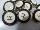 Chanel 10 Buttons  White  Black  Gold  Tone Metal Cc   25mm So Pretty Lot 10
