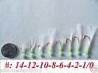 2 10 24 100 Pk Sabiki Bait Rigs 6 Hooks Fishing Lure Size   1 0 2 4 6 8 10 12 14