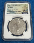 1907-s Usa-philippine Silver Peso Ngc Genuine Manila Bay Salvage - Wwii