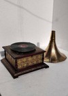 Working Gramophone Antique Windup Player Playing Phonograph Audio Vinyl Recorder