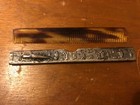 Vintage Silver Plated Repousse Village Scene Denmark Faux Tortoise Shell Comb 