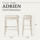 Maven Lane Counter Stool White Oak Finish W  Natural Fabric Upholstery open Box 