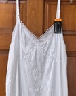Vanity Fair V-neck Nylon Lace 24  Full Length Slip White Size 48 Nwt