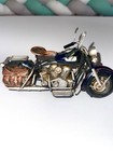 Vintage Handmade Iron Motorcycle Model Rustic Metal Art Motorbike Sculpture Gift