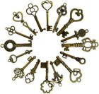 Old Vintage Antique Skeleton 40 Keys Lot Small Large Bulk Necklace Pendant Craft