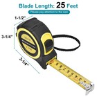 Tape Measure 25 Ft - Metal Retractable Tape Measure With Metric And Inches  E   