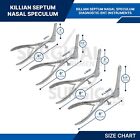4 Pc Killian Septum Nasal Speculum 6 00  Blade 2   2 5   3    3 5  German Grade