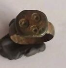 Interesting Wearable Ancient Byzantine Gambler s Bronze Ring 500-700 Ad
