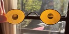 Original Antique Civil War Era Amber   Frosted Sharp Shooter Glasses Spectacles