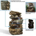 Tiered Rock And Log Indoor Water Fountain With Leds - 10 5 In By Sunnydaze