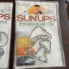 2x New 1980s Kellys Sunups Stained Glass Suncatcher Craft Kit- Mushrooms   Owls