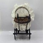 Vintage Brown Wicker Metal Mini Baby Doll Pram Buggy Carriage Stroller 9  Long