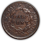 1809 Classic Head Half Cent Almost Uncirculated Au Coin  Issues  24746
