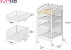 Swtymiki Rolling Utility Cart With Drawers - Under Desk Storage Cart With Diy Di