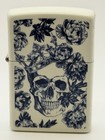 King Skull Glow In The Dark White Matte 2021 Zippo Lighter New 48086