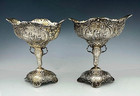 Pair German 800 Silver  Figural Compotes 26 Oz