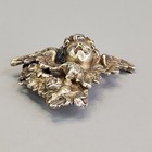 Antique Art Nouveau Cherub Belt Buckle Sterling Silver Repousse Gold Plated 1 5 