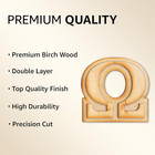 2 Pack Official Greek Wooden Letters For Crafts  Omega - 2  Classic Font Double 