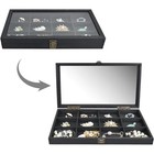 Wooden Jewelry Storage Tray Box With Glass Lid-12