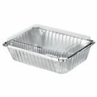 2 25lb Oblong Aluminum Pan With Dome Lids Take Out Containers Foil Pans