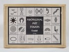 Aboriginal Symbols Australian Art Wood Stamps 20pc W storage Box   Ink Pad
