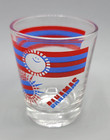 Vintage Red Blue Striped Sunset Souvenir Bahamas Logo Shot Glass