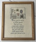 Vintage Framed Powder Room Bathroom Quote Cross Stitch Wall Decor Cottage Core