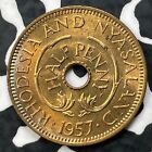1957 Rhodesia   Nyasaland 1 2 Penny Half Penny  18 Available   1 Coin Only 