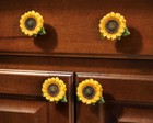 6pcs Sunflower Vintage Kitchen Resin Cabinet Knobs Drawer Pull Cupboards Handles