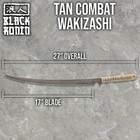 Black Ronin Tan Combat Wakizashi Sword With Sheath   Full Tang   Overall 27 
