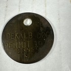 Vintage Brass Dog Tag Token Dekalb County Dog Permit 1970