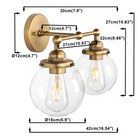 Vintage Indoor Vanity Wall Sconce  2 Light Hardwired Modern Fixture With 5 9    