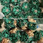 Artificial Wedding Flowers Handmade Complete Set Emerald Green Gold Read