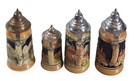 Vintage Set Of 5 German Beer Steins With Pewter Lids   Hand-painted Scenes Gertz
