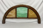 Antique Stained Slag Glass Arched Transom Window 42 x21 25  Half Round